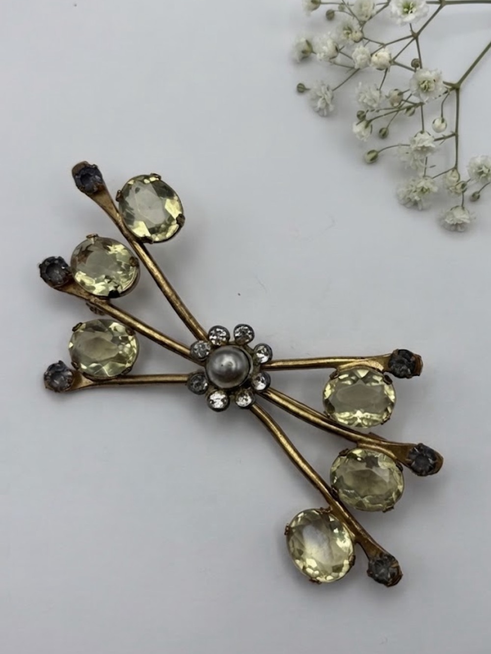 Vintage Mid-Century Sputnik Bow Brooch